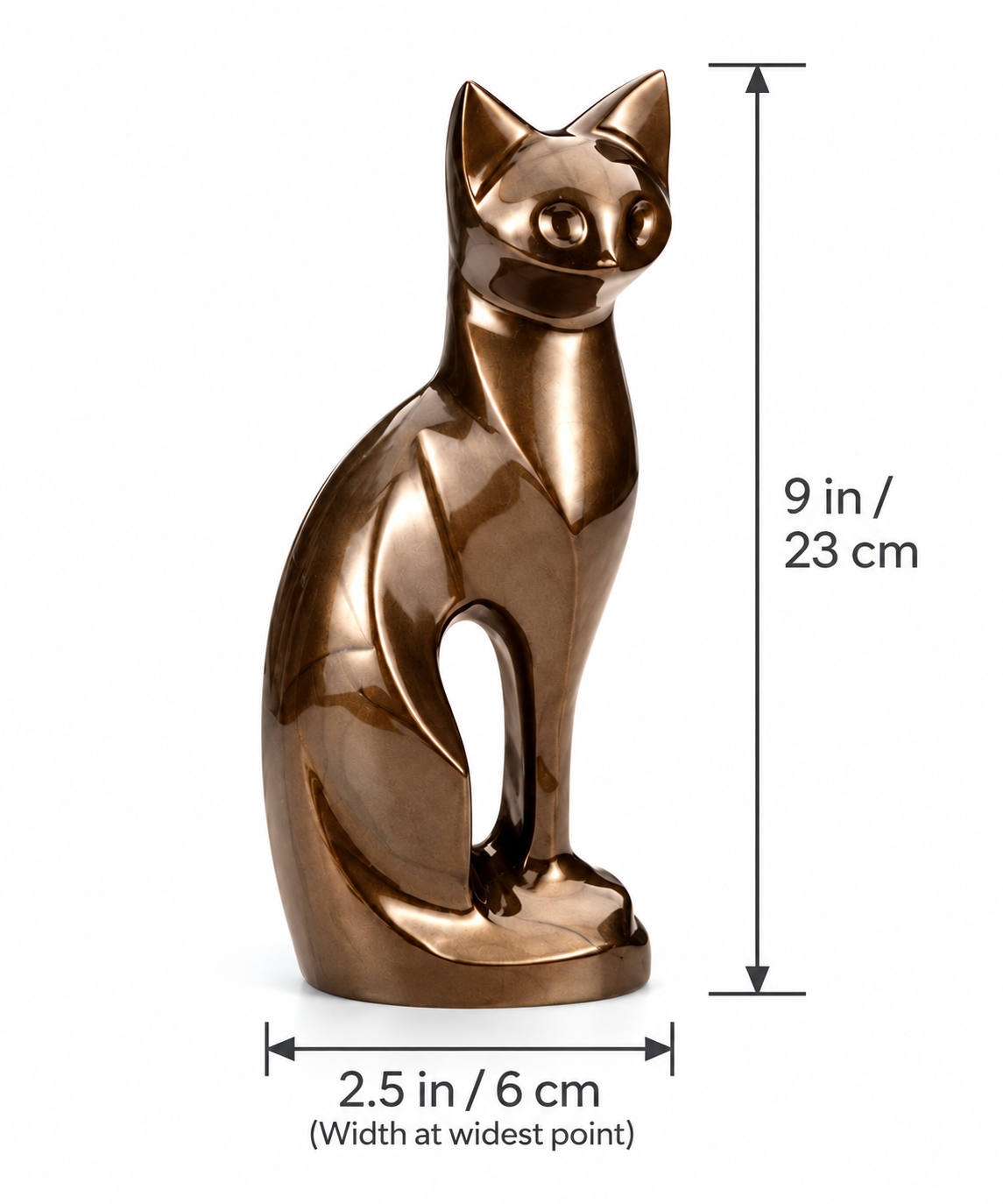Cremation Urn for Pet Ashes "Bronze Cat" | Sculptural Cat Figurine | Aluminum Pet Urn