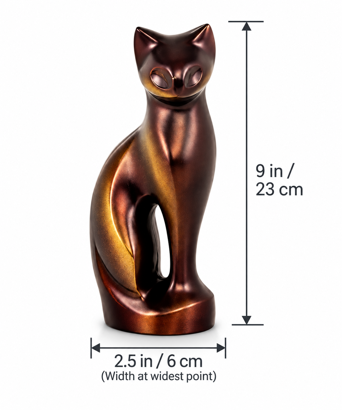 Pet Urn "Copper Cat" | Sculptural Cat Figurine | Cat Urn for Ashes