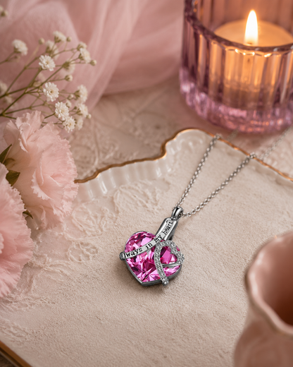 Ashes Jewelry "Crystal Tribute" – Small | Pink or Blue | Stainless Steel Necklace