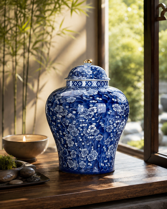 Decorative Floral Cremation Urn