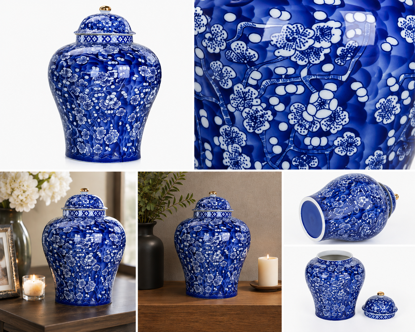 Decorative Floral Cremation Urn