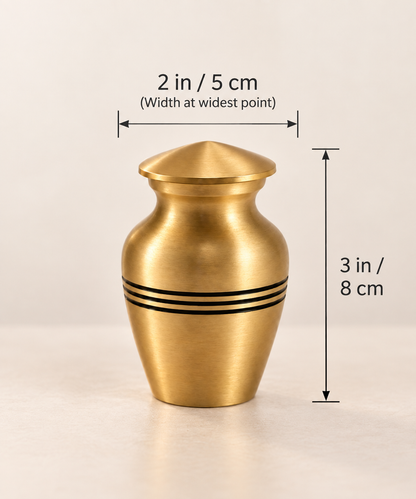 Keepsake Urn for Ashes "Golden Heritage" - Small | Brass Cremation Urn