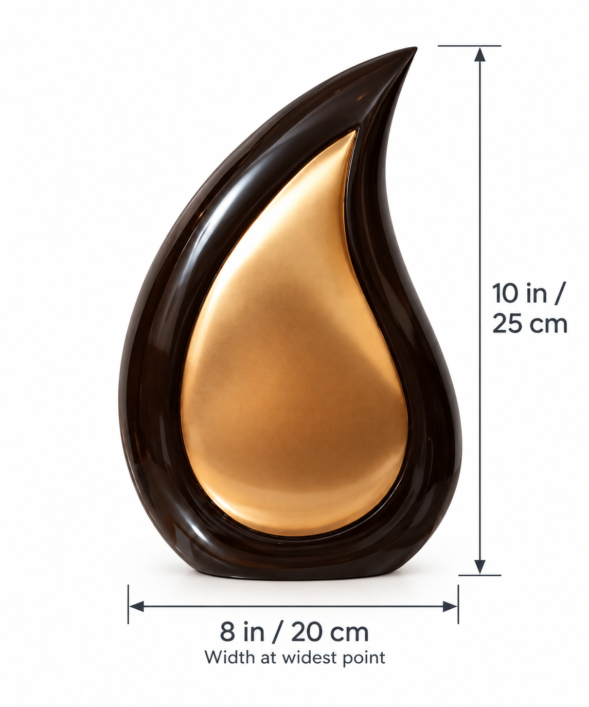 Cremation Urn for Adult Ashes "Golden Reflection" - Large | Sculptural Gold & Bronze | Aluminum Urn