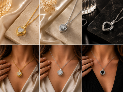 Ashes Jewelry "Heart Companion" - Keepsake Necklace for Ashes | Stainless Steel