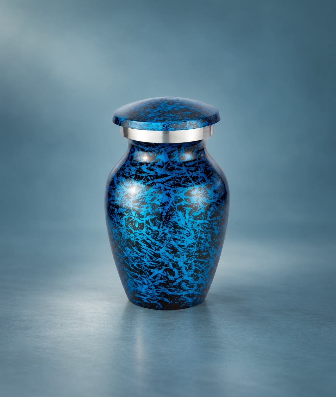 Keepsake Urn for Ashes "Ocean Whisper" - Small | Blue Cremation Urn
