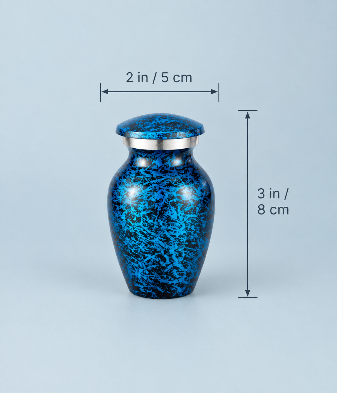 Keepsake Urn for Ashes "Ocean Whisper" - Small | Blue Cremation Urn