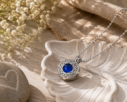 Ashes Jewelry - "Opal Radiance" Memorial Necklace for Ashes | Stainless Steel