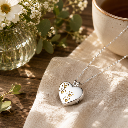 Dog Ashes Jewelry "Pawprint Forever" - Small | Blue, Silver, Black or Gold | Stainless Steel