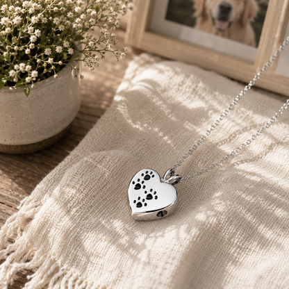 Dog Ashes Jewelry "Pawprint Forever" - Small | Blue, Silver, Black or Gold | Stainless Steel