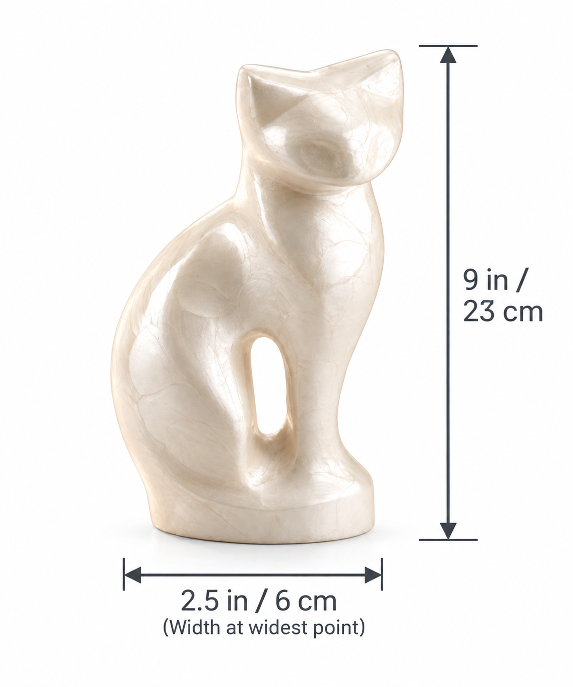 Pet Urn "Pearl Cat" | Sculptural Cat Figurine | Urn for Dog Ashes